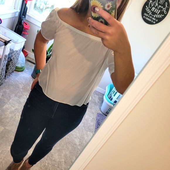 Express white flowy off the shoulder top - Picture 2 of 2